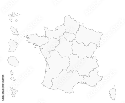 France - fond de carte - régions