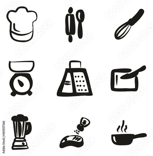 Cooking Icons Freehand Fill
