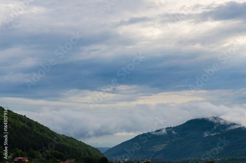 Carpathian mountains landscape view in Yaremche © thaarey1986