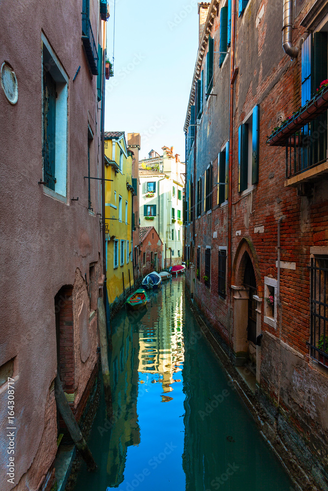 Venice, Italy,  Canal and historic tenements