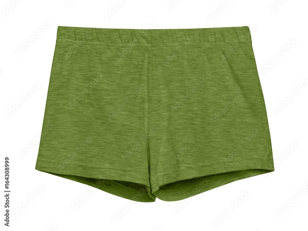 Khaki cotton summer sport woman shorts isolated on white Khaki cotton summer sport woman shorts isolated on white