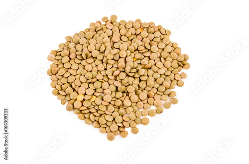 Pile of vetch seeds isolated on white background