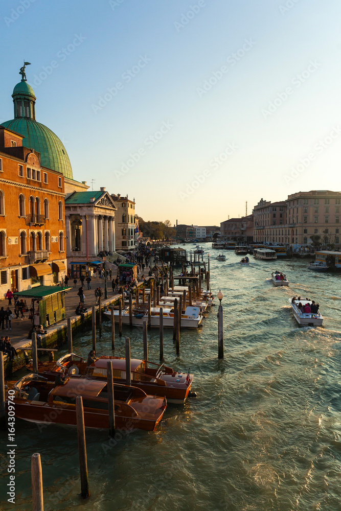 Grand Canal in sunset . Venice, Italy
