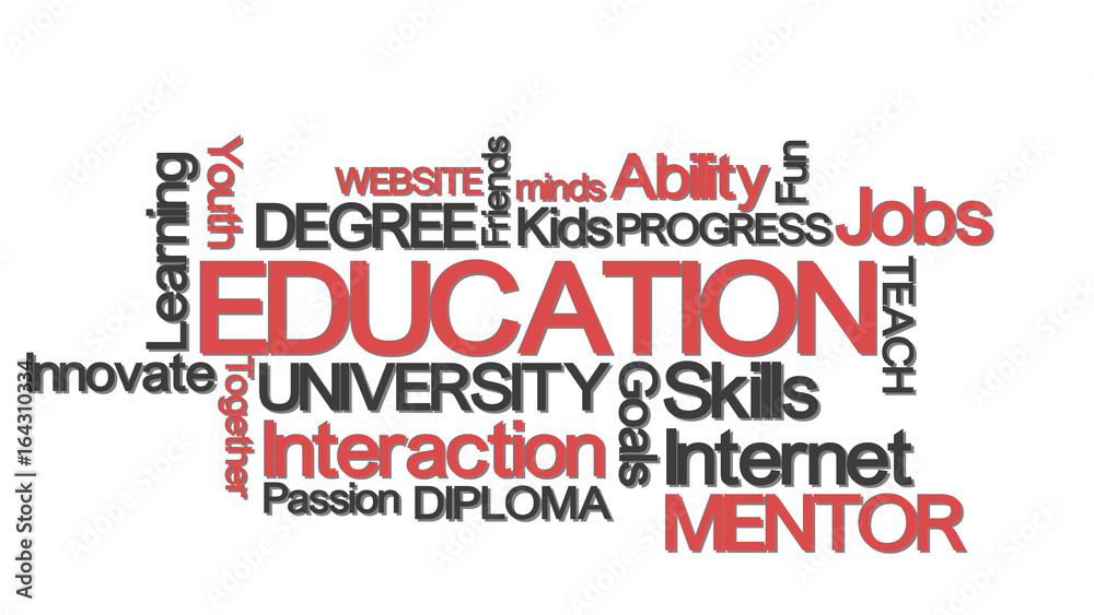 Obraz premium Education typography with relevant buzzwords