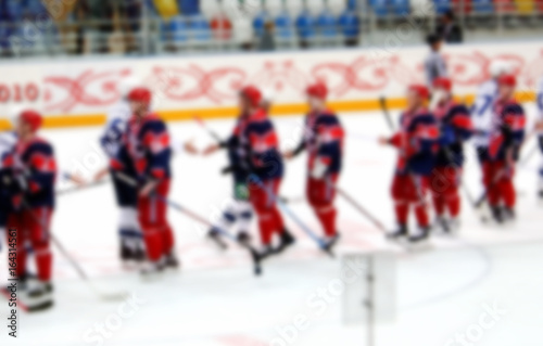 Hockey players Background blur.The photo is made out of focus