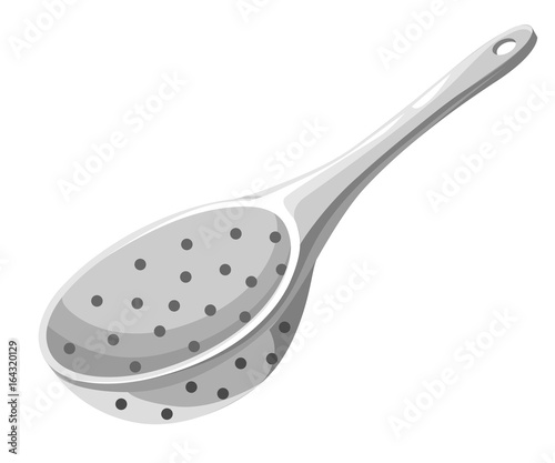 An icon for colander in flat style on grey background. Vector illustration Web site page and mobile app design vector element.
