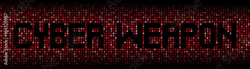 Cyber weapon text on hex code illustration
