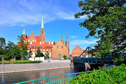 Wroclaw, Poland- Panorama of the historic part of the old town "Ostrow Tumski"