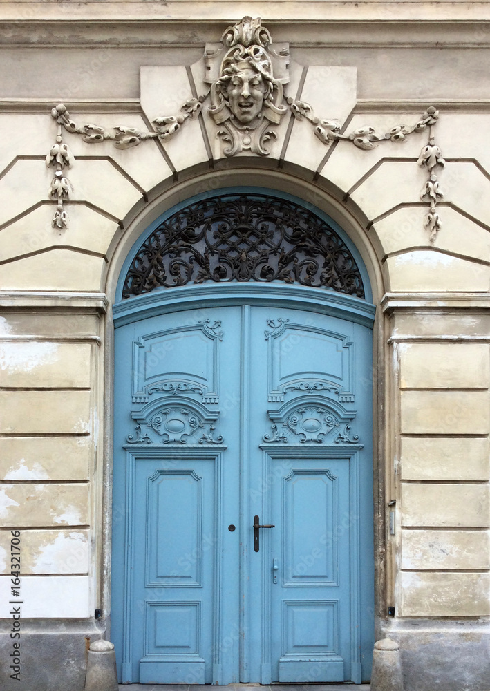 antique door with beautiful wrought iron floral pattern antique door with beautiful wrought iron floral pattern