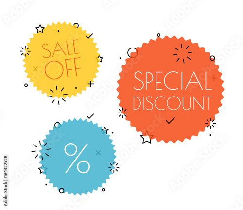 Different shopping tags vector set. Banners collection isolated on white