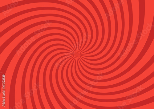 Vector illustration for swirl design. Swirling radial pattern background. Vortex starburst spiral twirl square. Helix rotation rays. Converging psychedelic scalable stripes. Fun sun light beams