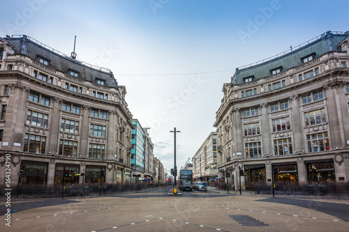 London, England - The famous Oxford Circus with Oxford Street and Regent Street on a busy day photo