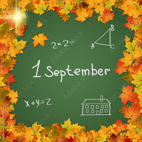 Back to school, education autumn vector background