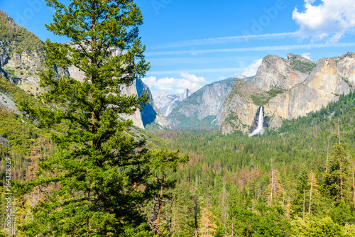 Canvas Print View of Yosemite Valley from Tunnel View point - view to Bridal veil falls, El C