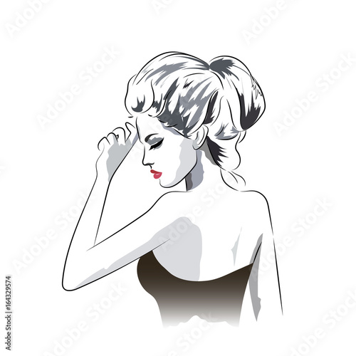 Beautiful woman in dress portrait