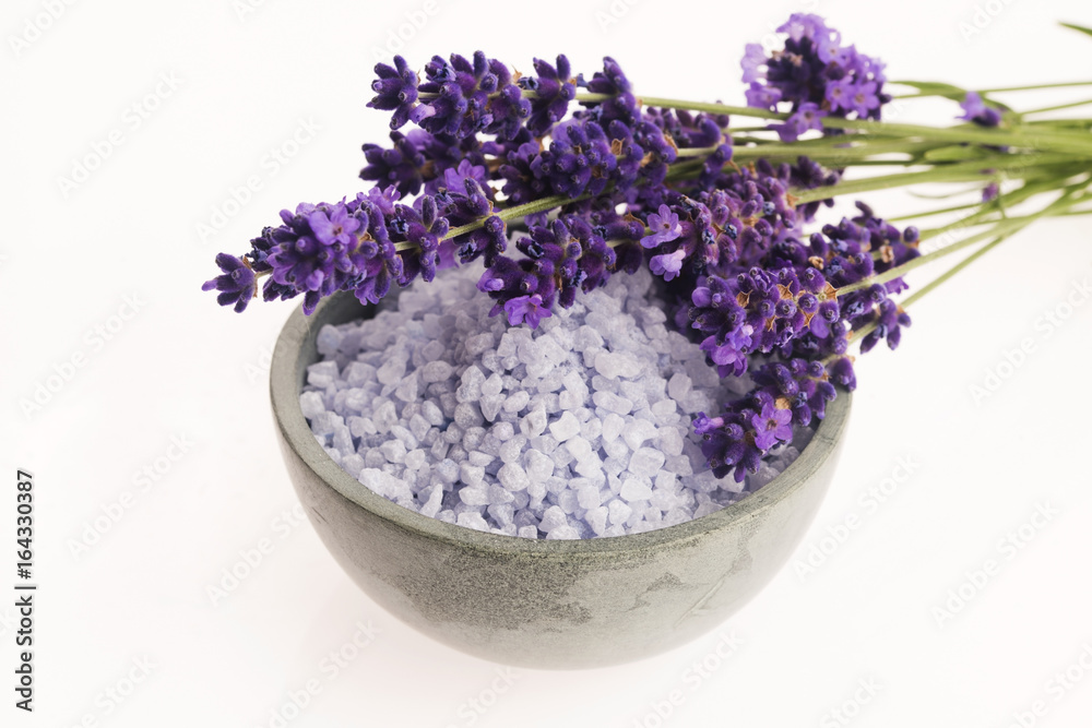 lavender bath salt and some fresh lavender lavender bath salt and some fresh lavender