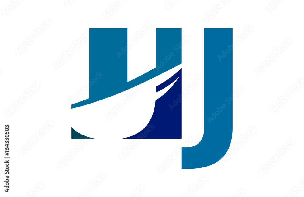 UJ Negative Space Square Swoosh Letter Logo UJ Negative Space Square Swoosh Letter Logo