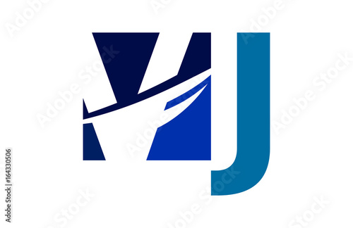 Free Download VJ Negative Space Square Swoosh Letter Logo - GFXLoad