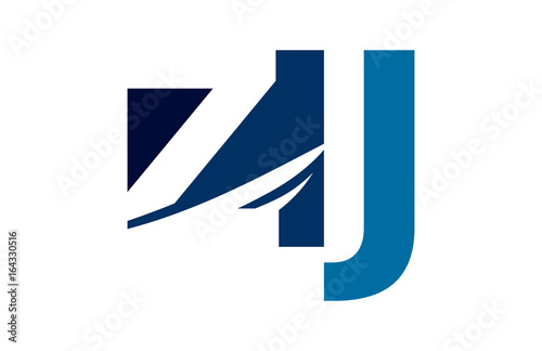Free Download ZJ Negative Space Square Swoosh Letter Logo - GFXLoad