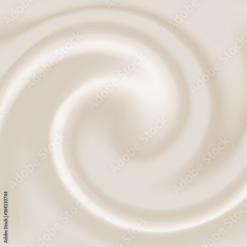 Vector realistic cream effect for decoration and covering. Creamy swirl of milk or cosmetic liquid texture background.