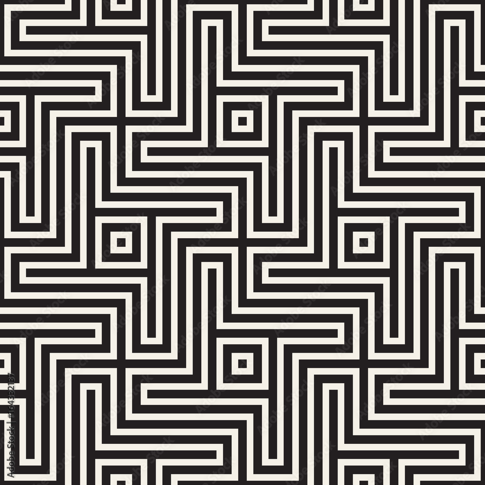Abstract geometric pattern with stripes, lines. Seamless vector background. Black and white lattice texture.