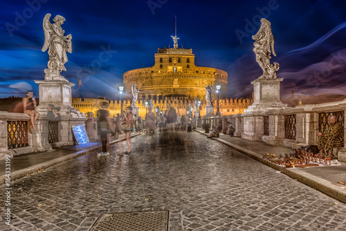 Castel Sant'Angelo And Ponte Sant'Angelo In Rome, Italy