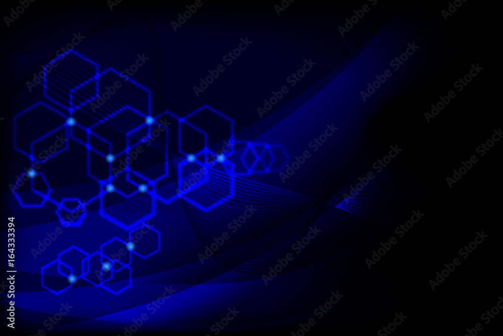 abstract dark blue tech wavy line background