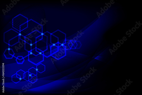 abstract dark blue tech wavy line background © bank215