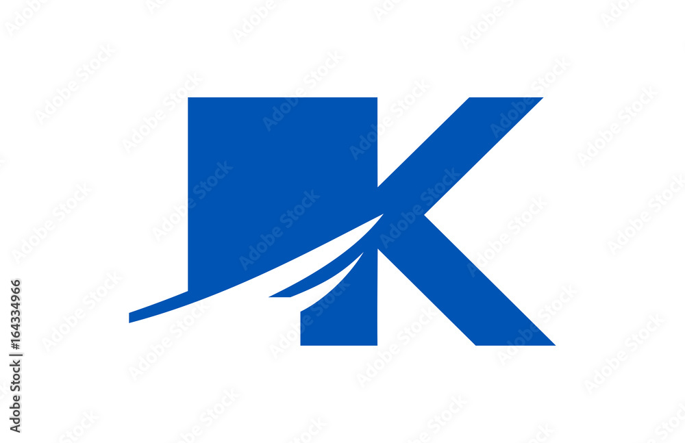 LK Negative Space Square Swoosh letter Logo LK Negative Space Square Swoosh letter Logo