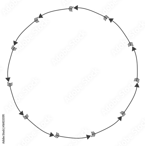 Circle monogram frames isolted on white