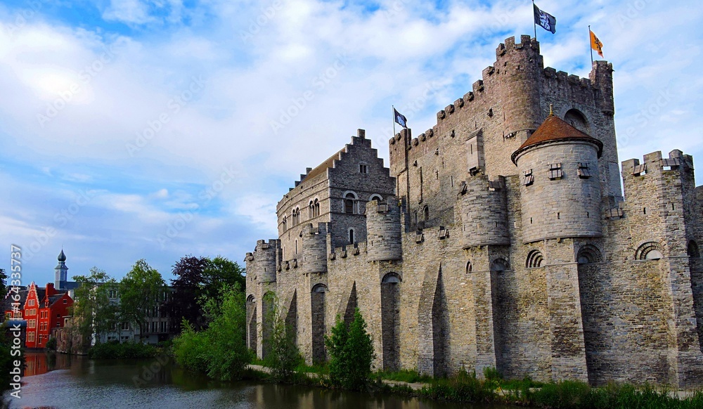 Castle in Ghent, Belgium on Canal