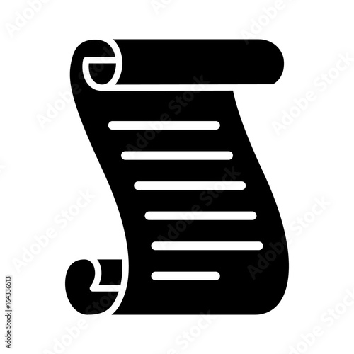 Old manuscript parchment paper with text flat vector icon for games and websites