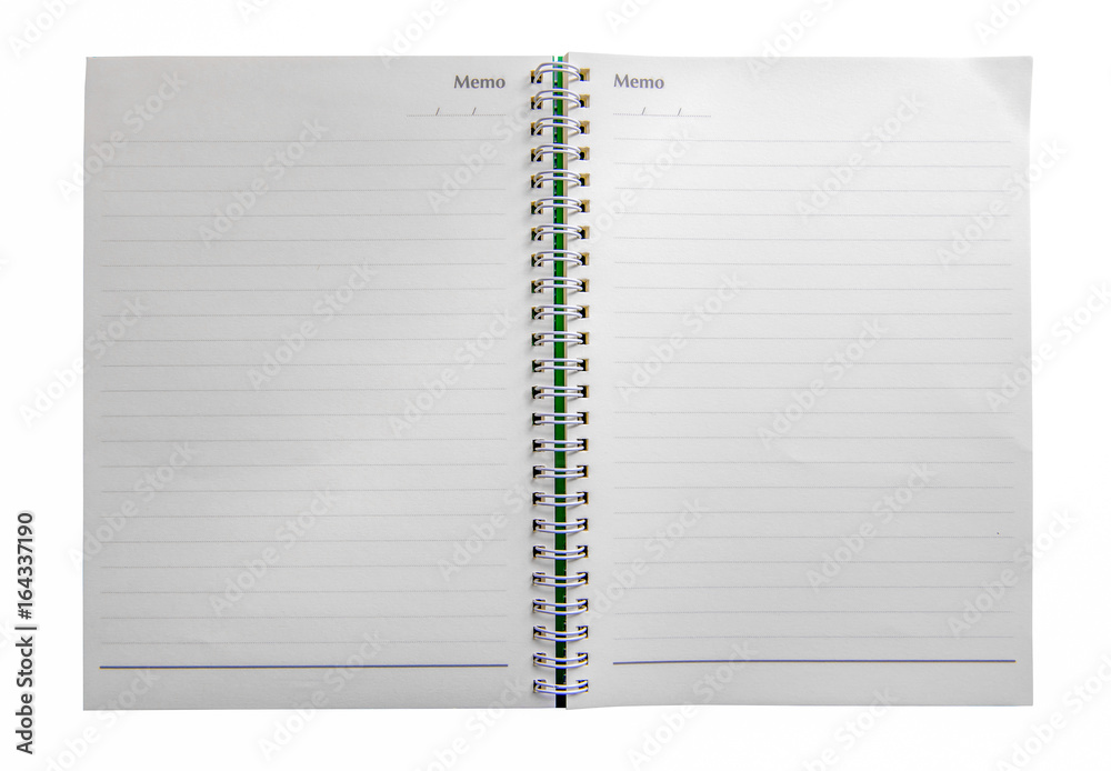 Notebook paper isolate on a white background Notebook paper isolate on a white background