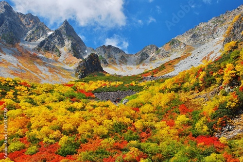 Karasawa valley painted in autumn colors