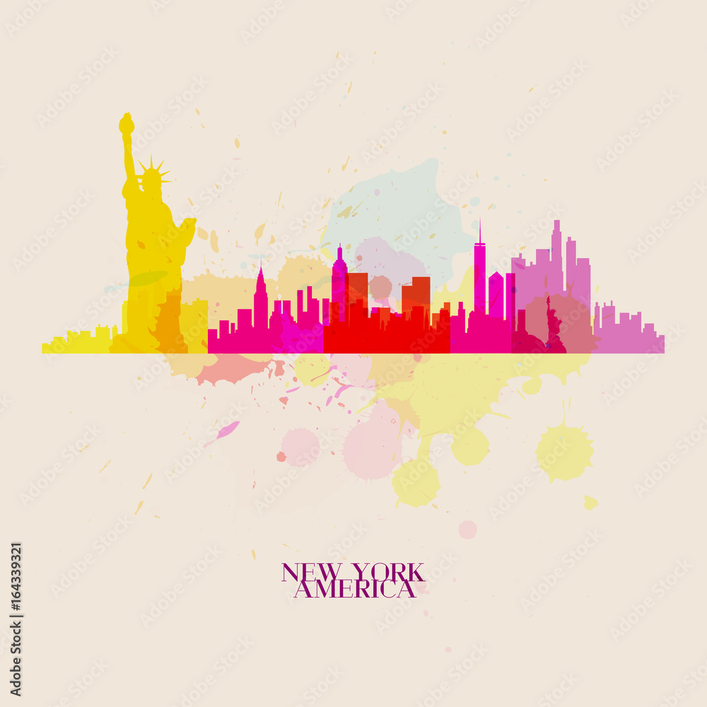 NEW YORK Vector silhouettes of the city