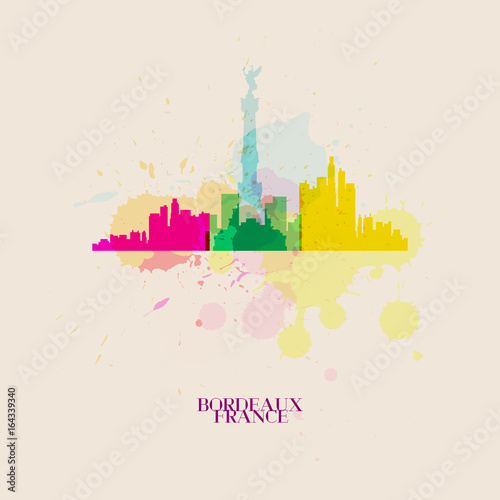 BORDEAUX Vector silhouettes of the city