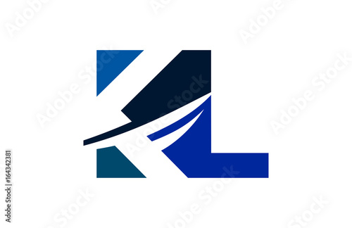 Free Download KL Negative Space Square Swoosh Letter Logo - GFXLoad