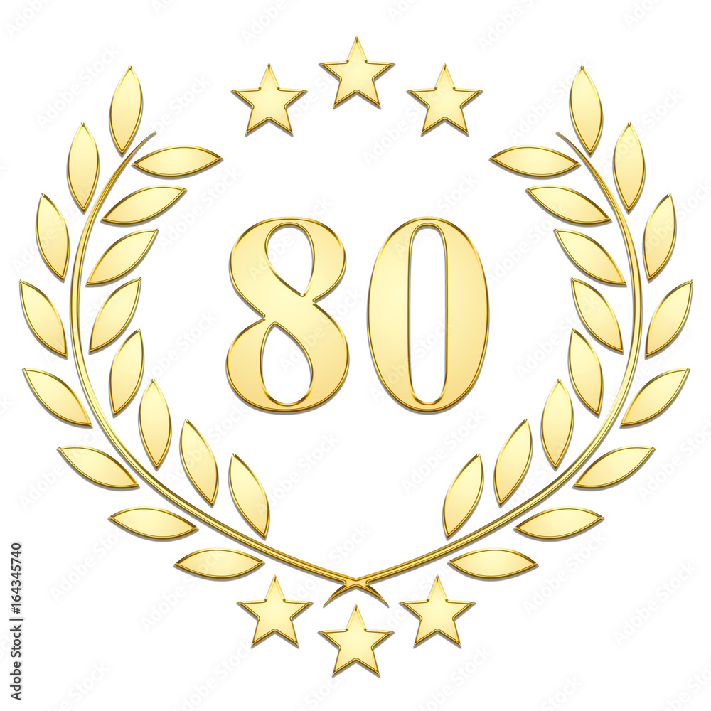 Lauriers 3 étoiles, 80 sur fond blanc Lauriers 3 étoiles, 80 sur fond blanc