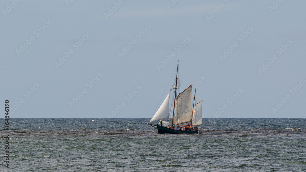 GAFF KETCH - Sailboat on a cruise on the sea