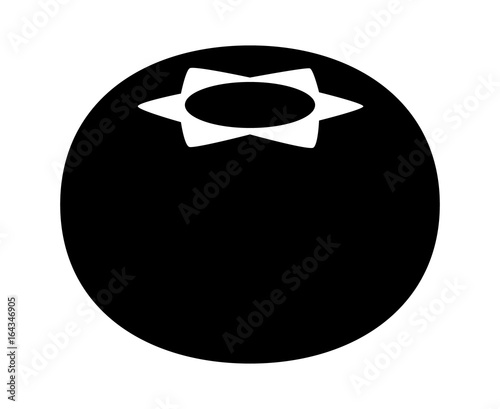 Single blueberry fruit flat vector icon for food apps and websites