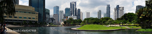 Panorama-Scenery scenes around the Twin Towers in Kuala Lumpur, Malaysia during the day.