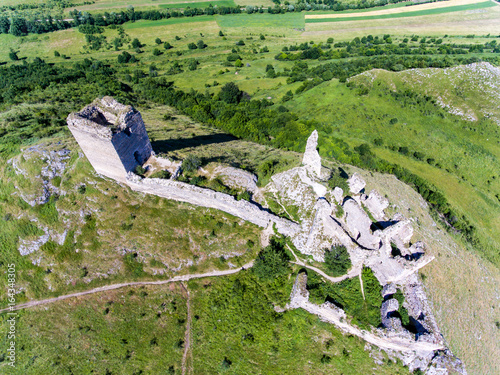 Coltesti fortress from above. Coltesti Village, Rimetea, Apuseni Mountains - Romania photo