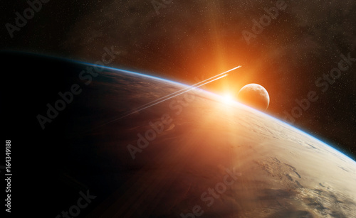 Fototapeta Naklejka Na Ścianę i Meble -  Planet Earth in space 3D rendering elements of this image furnished by NASA