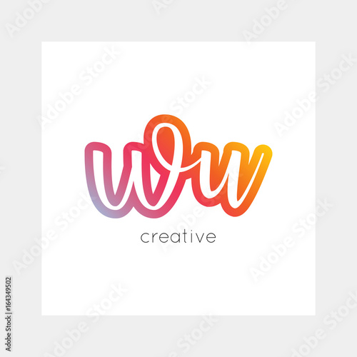 WU logo  vector. Useful as branding  app icon  alphabet combination  clip-art.