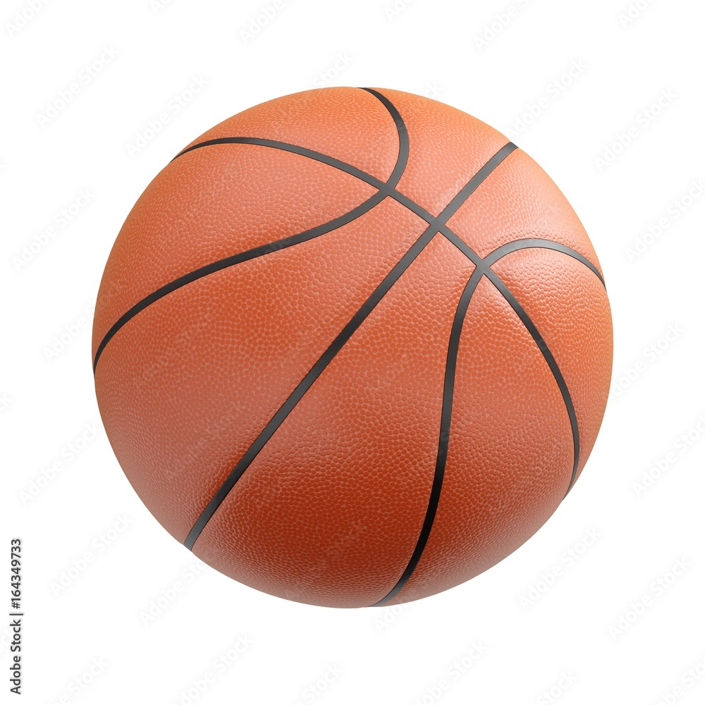 3D rendering basketball ball isolated on white background