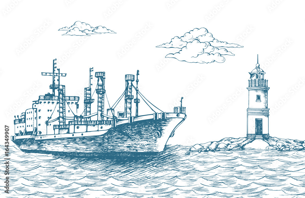 Obraz premium Cargo ship, reefer Forward