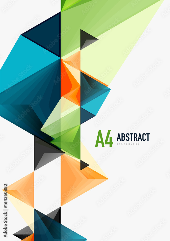 Triangular low poly vector a4 size geometric abstract template Triangular low poly vector a4 size geometric abstract template