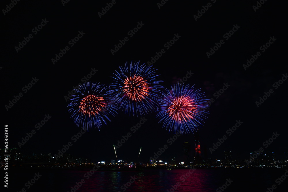 Photo of fireworks taken at the Seoul International Fireworks Festival Photo of fireworks taken at the Seoul International Fireworks Festival