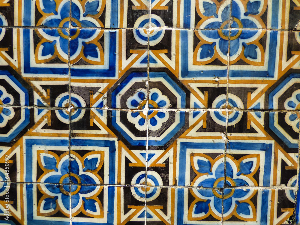 Traditional hand-painted Portuguese tiles (azulejos) in Lisbon Traditional hand-painted Portuguese tiles (azulejos) in Lisbon