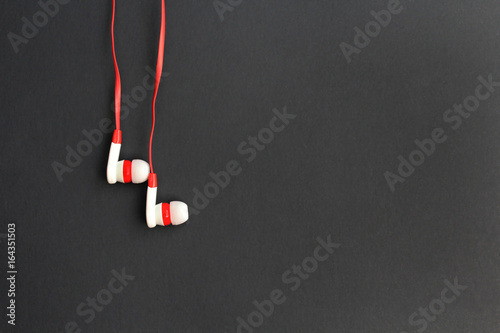 Red and white headphones 